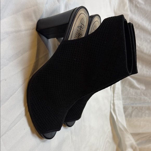 Life Stride Black Knit Peep-Toe Heeled Boots size 8.5 stretchy and comfortable - Picture 6 of 13